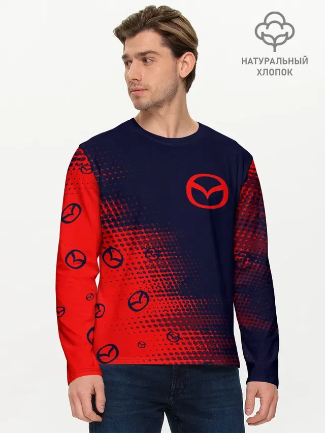 Мужской лонгслив базовый с принтом «Halftone»