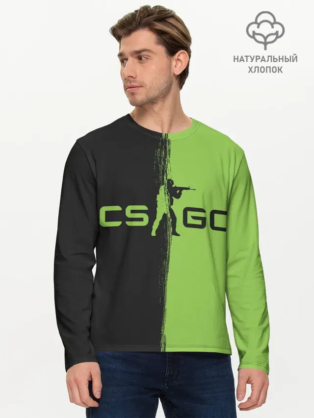 Мужской лонгслив базовый с принтом «Counter-Strike — CS GO»