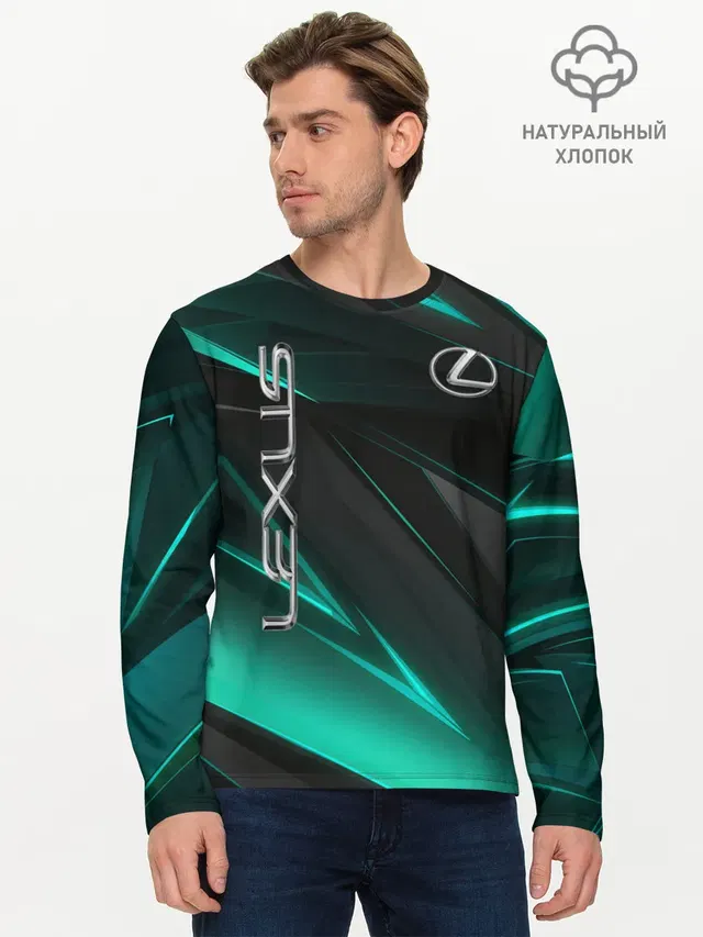 Мужской лонгслив базовый с принтом «Lexus»
