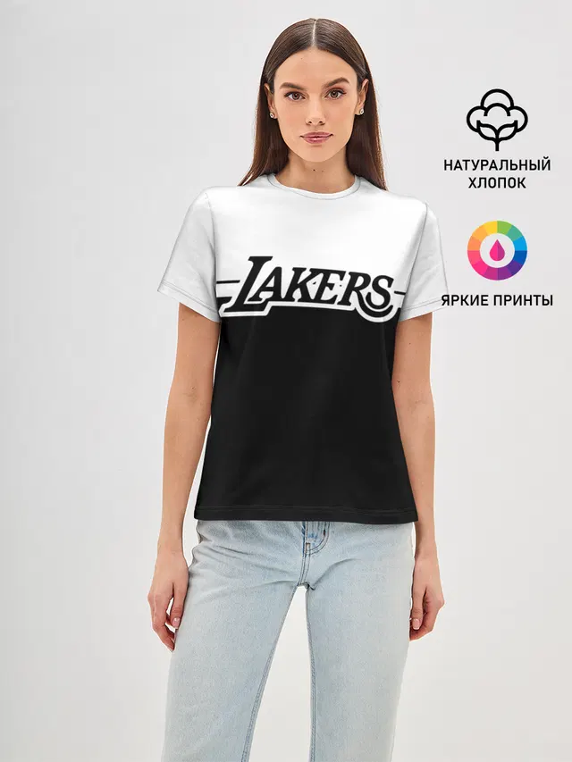Женская базовая футболка с принтом «Лейкерс — Kobe Bryant - Los Angeles Lakers.»