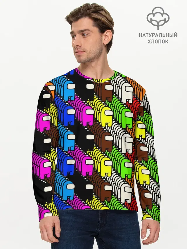 Мужской лонгслив базовый с принтом «Pattern»