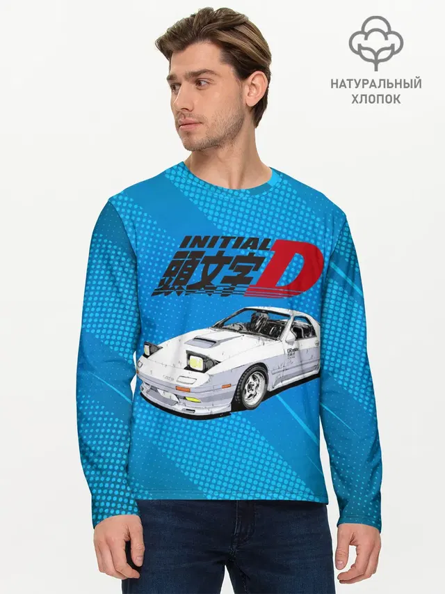 Initial D машина на голубом фоне