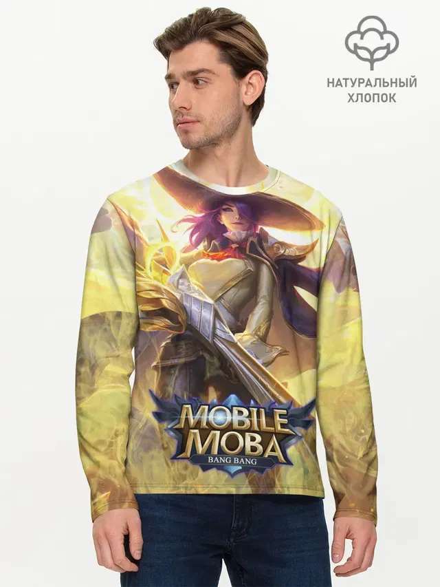 Мужской лонгслив базовый с принтом «Mobile Legends: Bang Bang — Mobile legends»