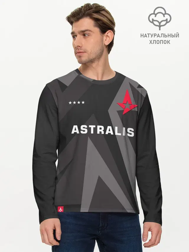 Мужской лонгслив базовый с принтом «Counter-Strike — Astralis - Jersey Pro»