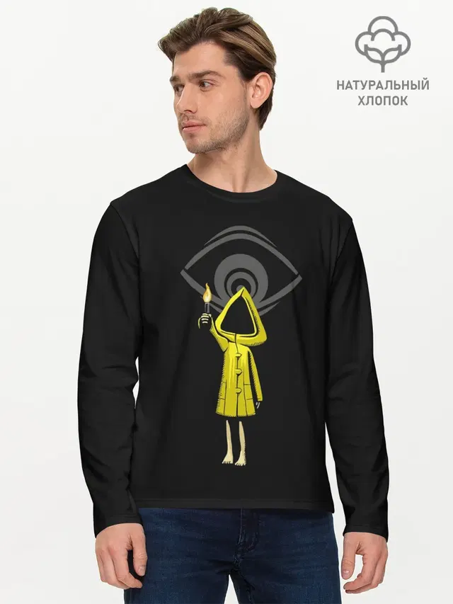 Мужской лонгслив базовый с принтом «The Eye — Little Nightmares 2»