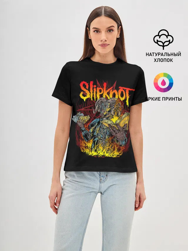 Женская базовая футболка с принтом «Slipknot THE Gray Chapter»
