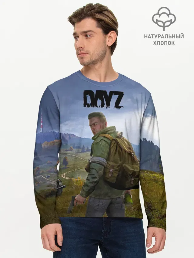 Мужской лонгслив базовый с принтом «DayZ — ДэйЗи»
