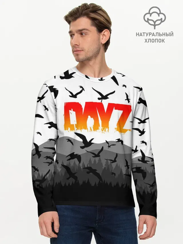 Мужской лонгслив базовый с принтом «DayZ»