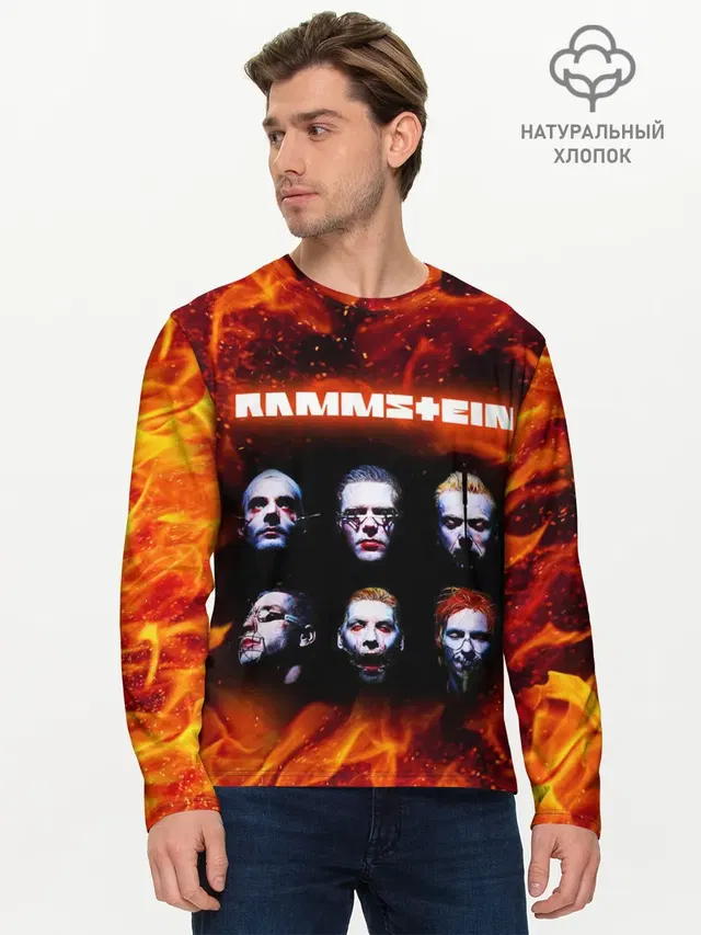 Мужской лонгслив базовый с принтом «Rammstein»