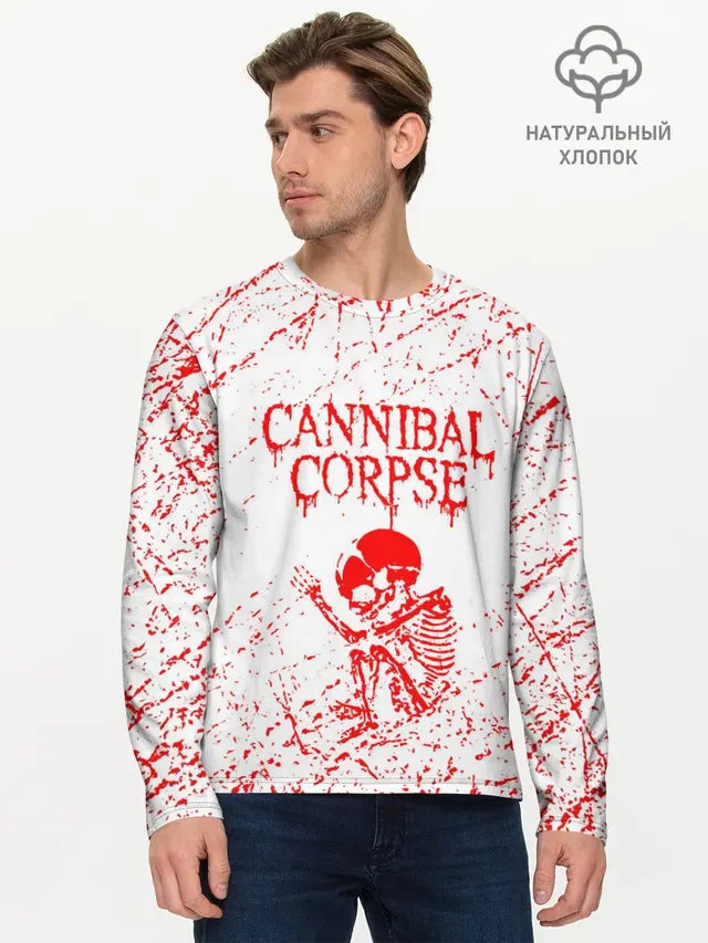 Мужской лонгслив базовый с принтом «Cannibal Corpse»