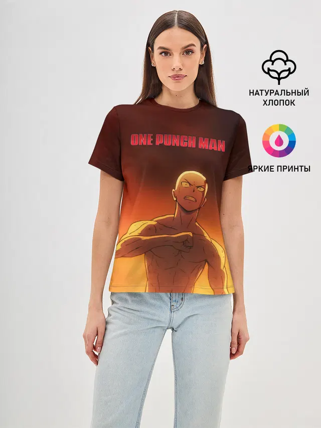 Сайтама в огне One Punch-Man
