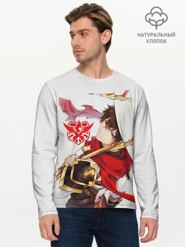 Мужской лонгслив базовый с принтом «Аватар короля — Ye Xiu The Kings Avatar»