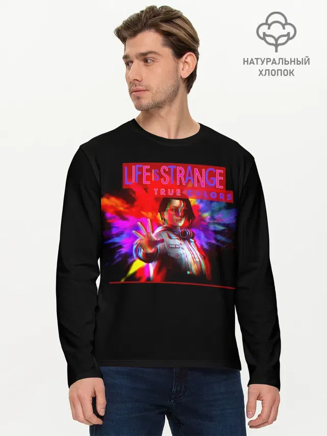 Мужской лонгслив базовый с принтом «Life is Strange 3»