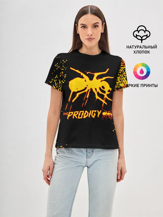 Женская базовая футболка с принтом «Prodigy — The Prodigy — логотип»