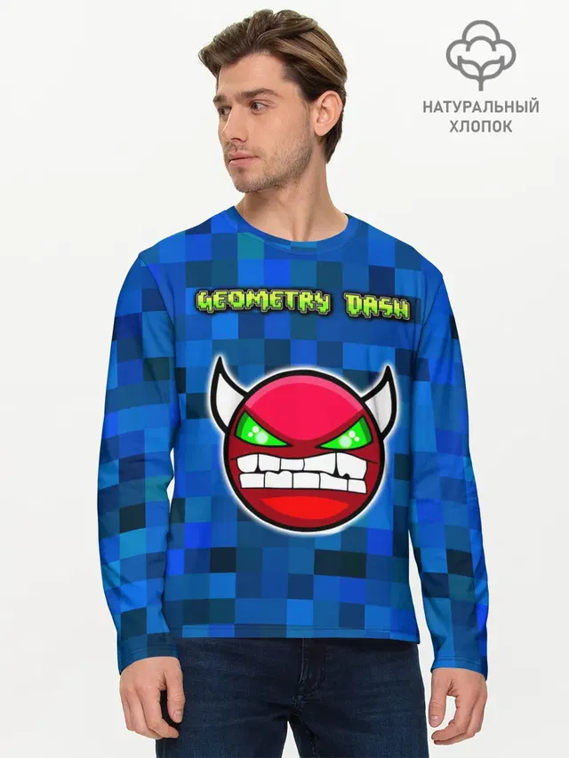 Мужской лонгслив базовый с принтом «Pixel art»