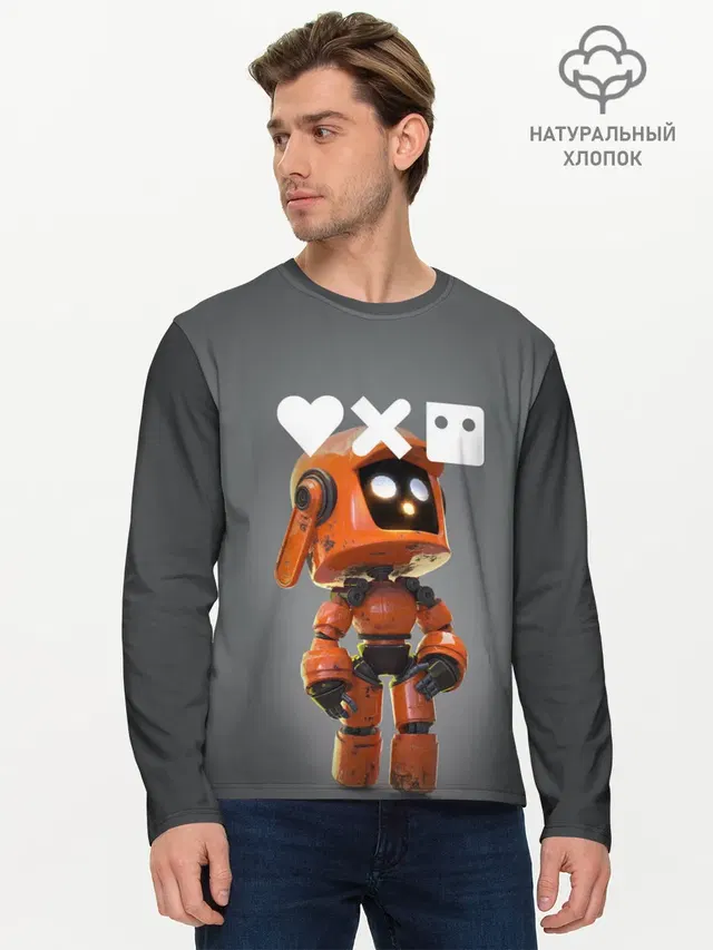 Мужской лонгслив базовый с принтом «Love Death and Robots — K-VRC»