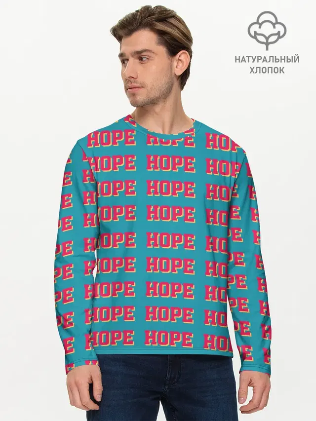 Мужской лонгслив базовый с принтом «BTS — HOPE»