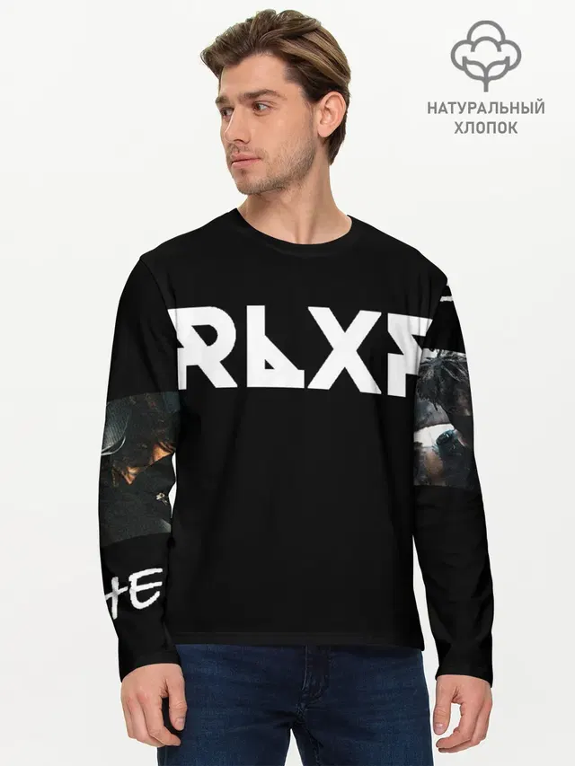 Мужской лонгслив базовый с принтом «Scarlxrd»