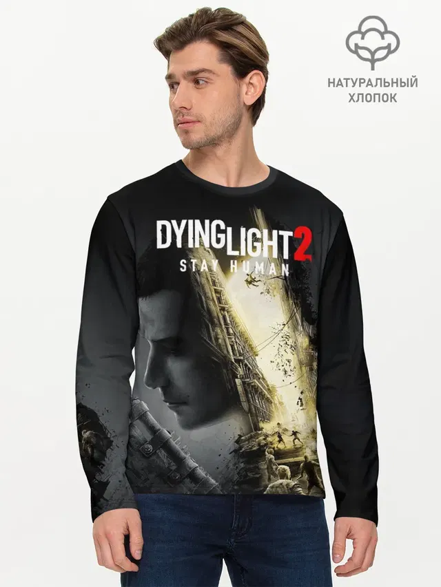 Мужской лонгслив базовый с принтом «Dying Light — Dying Light 2 Deluxe»