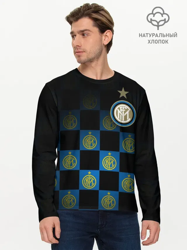 Мужской лонгслив базовый с принтом «Интер — INTER MILAN»