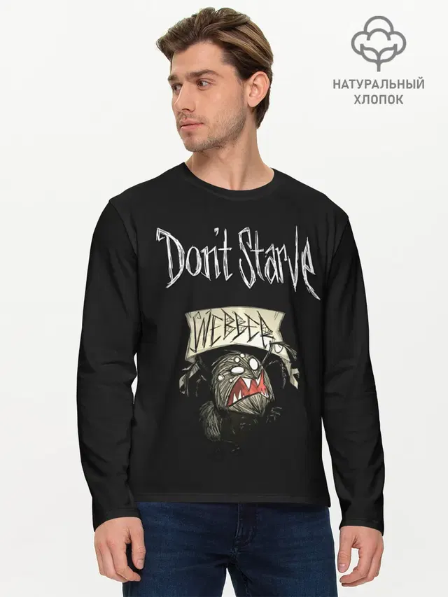 Мужской лонгслив базовый с принтом «Dont Starve — Angry Webber»