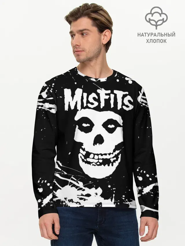 Мужской лонгслив базовый с принтом «Misfits 4»
