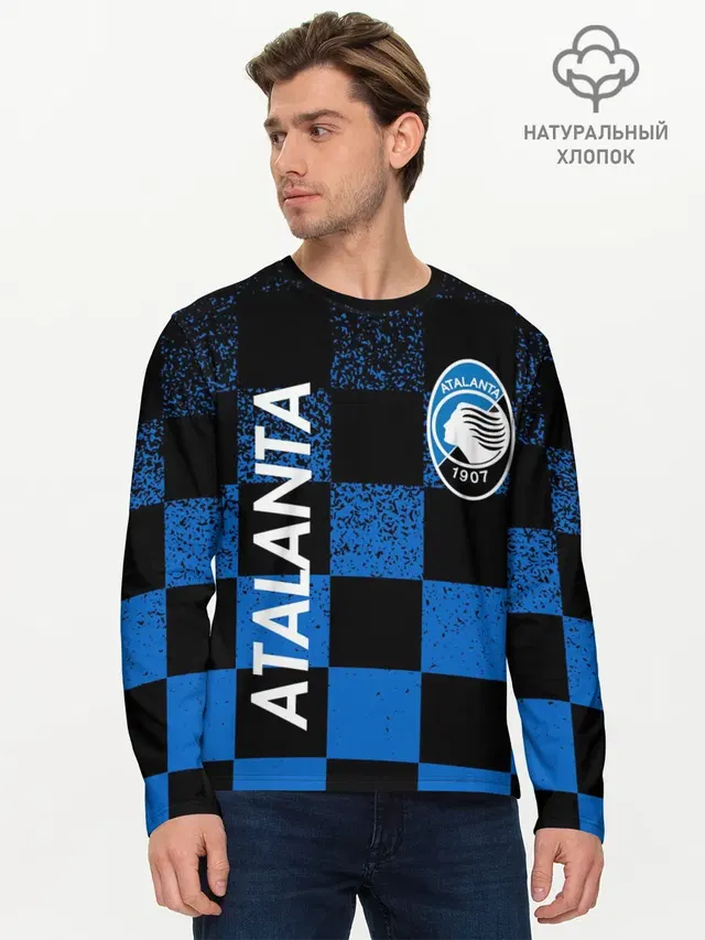 Мужской лонгслив базовый с принтом «FC Atalanta ФК Аталанта»