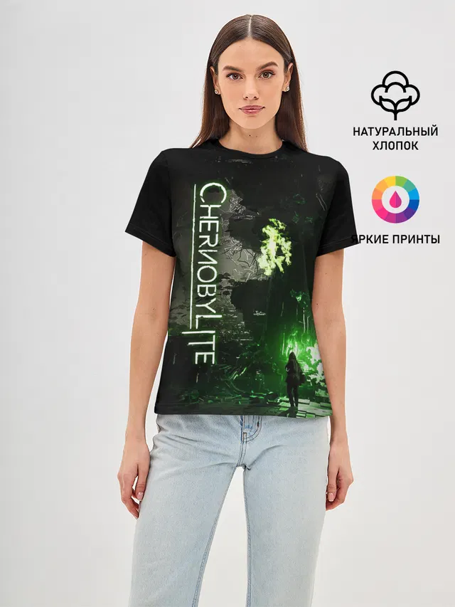 Женская базовая футболка с принтом «Chernobylite»