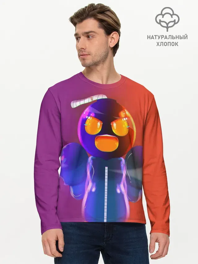 Мужской лонгслив базовый с принтом «Bomb — whitty игра Friday Night Funki»