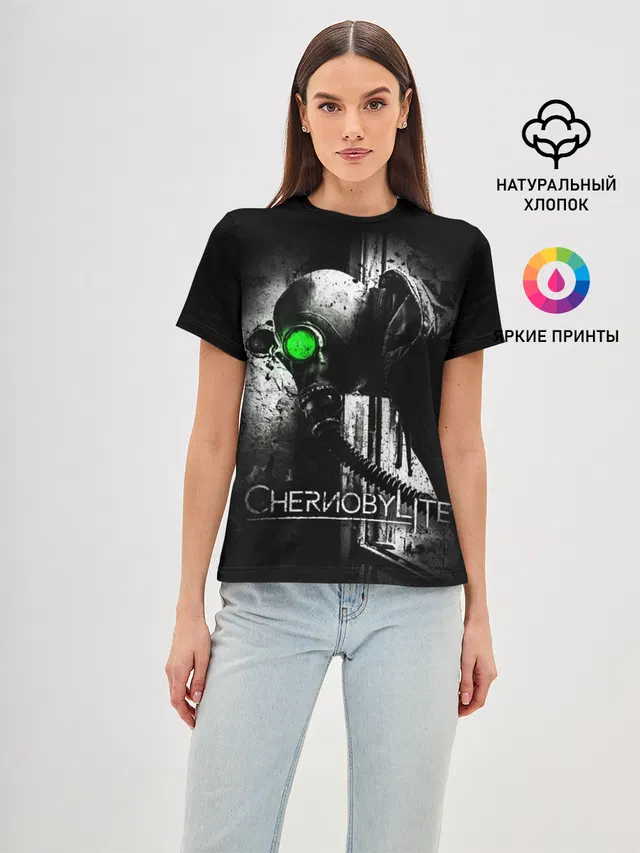 Женская базовая футболка с принтом «Chernobylite»