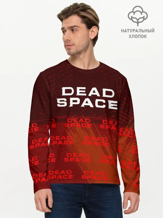 Мужской лонгслив базовый с принтом «Dead Space — Дэд Спейс - Краска»