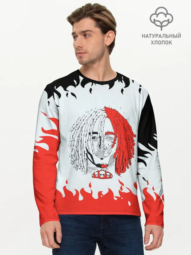 Мужской лонгслив базовый с принтом «Lil Pump — ЛИЛ ПАМП»