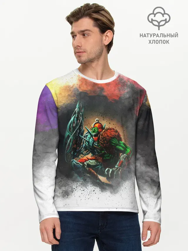 Мужской лонгслив базовый с принтом «Властелины вселенной — Хорд»