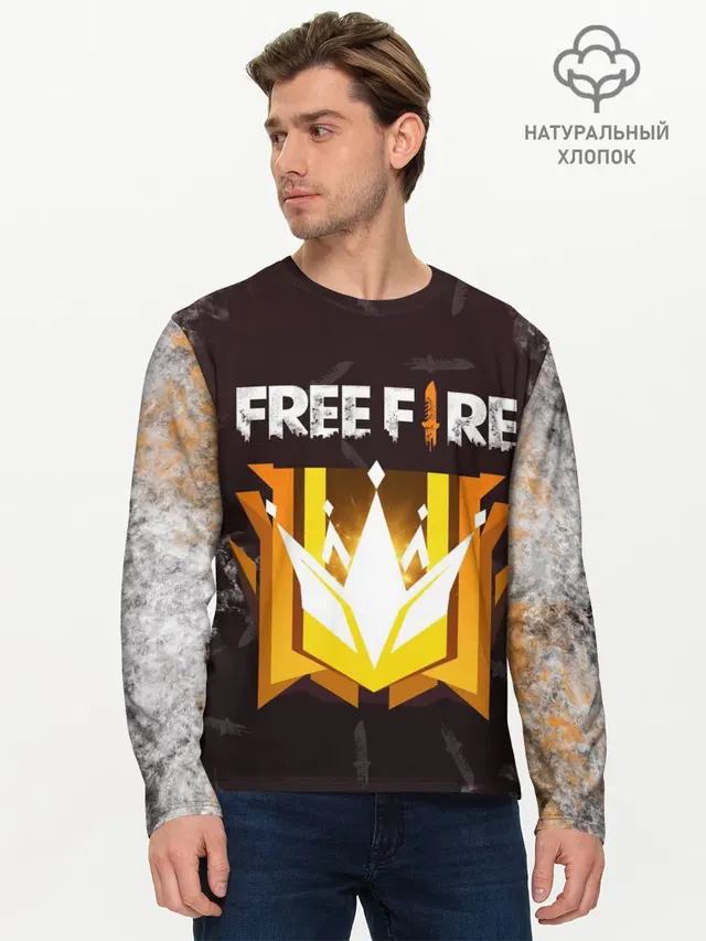 Мужской лонгслив базовый с принтом «Garena Free Fire — Free Fire — Фри фаер»