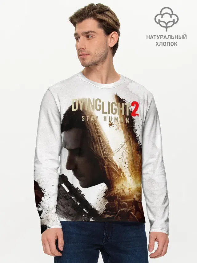 Мужской лонгслив базовый с принтом «Dying Light — Dying Light 2 Original»
