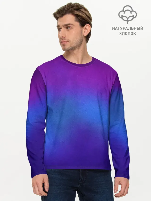 Мужской лонгслив базовый с принтом «Текстуры — Leather gradient»