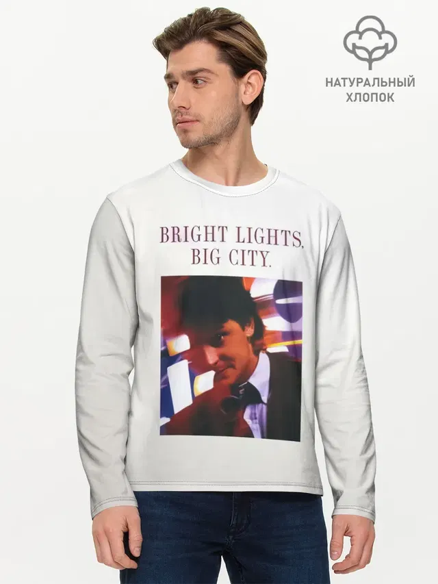 Мужской лонгслив базовый с принтом «Depeche Mode — Bright Lights, Big City - Depeche Mode»