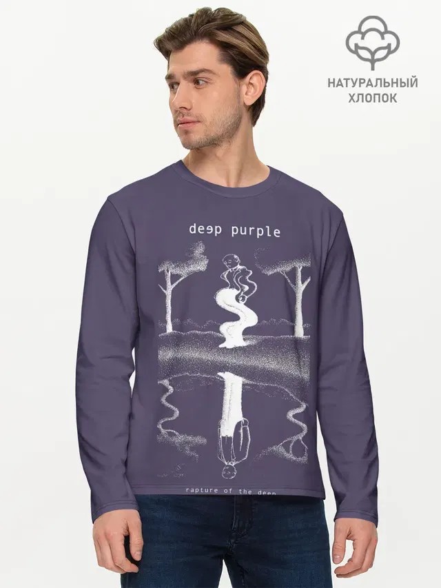 Мужской лонгслив базовый с принтом «Rapture of the Deep — Rapture of the Deep - Deep Purple»