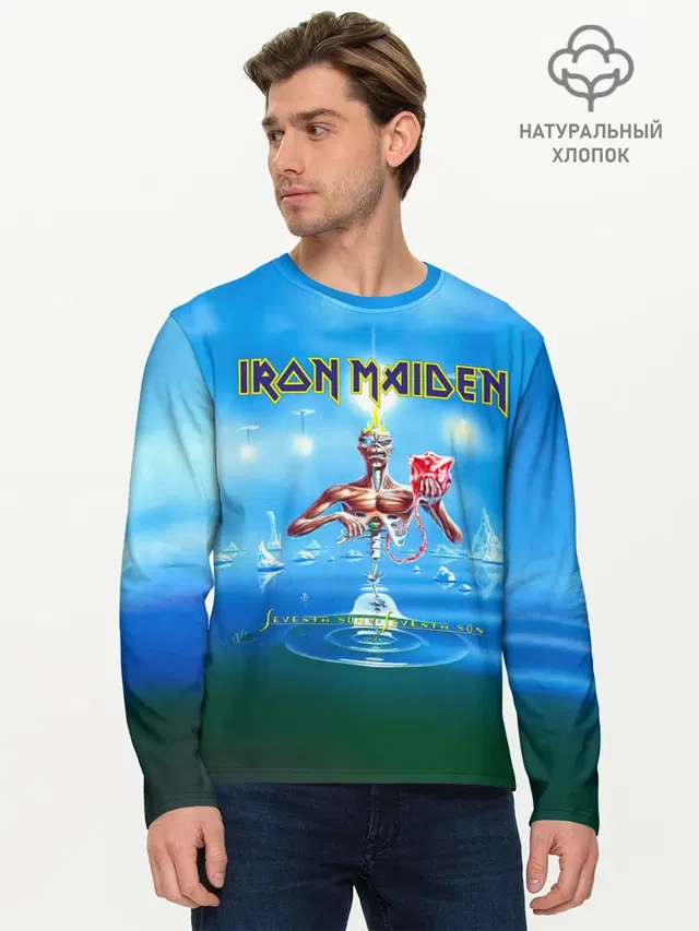 Мужской лонгслив базовый с принтом «Iron Maiden — Seventh Son of a Seventh Son - Iron Maiden»