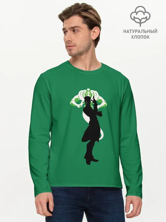 Мужской лонгслив базовый с принтом «ДжоДжо — Kakyoin. Jo Jo»