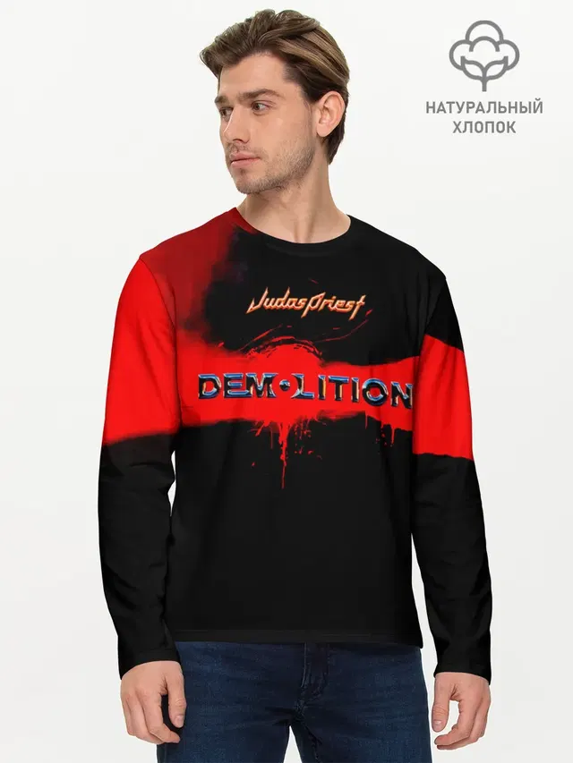 Мужской лонгслив базовый с принтом «Demolition - Judas Priest»