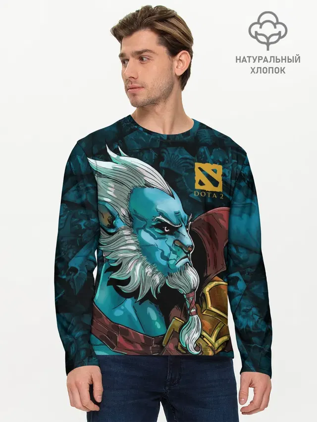 Мужской лонгслив базовый с принтом «Dota2 — Фантом Лансер, DOTA 2»