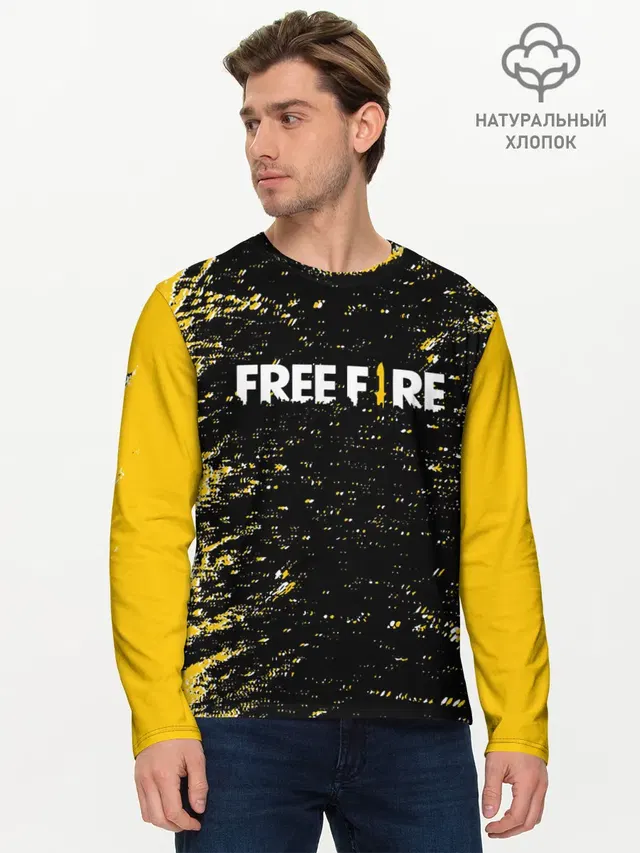 Мужской лонгслив базовый с принтом «dagger — Garena Free Fire - День Booyah.»