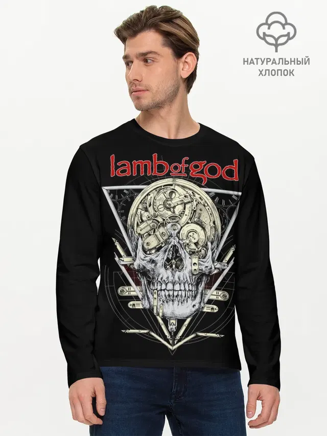 Мужской лонгслив базовый с принтом «Lamb of God — Lamb of God, Legion: XX»