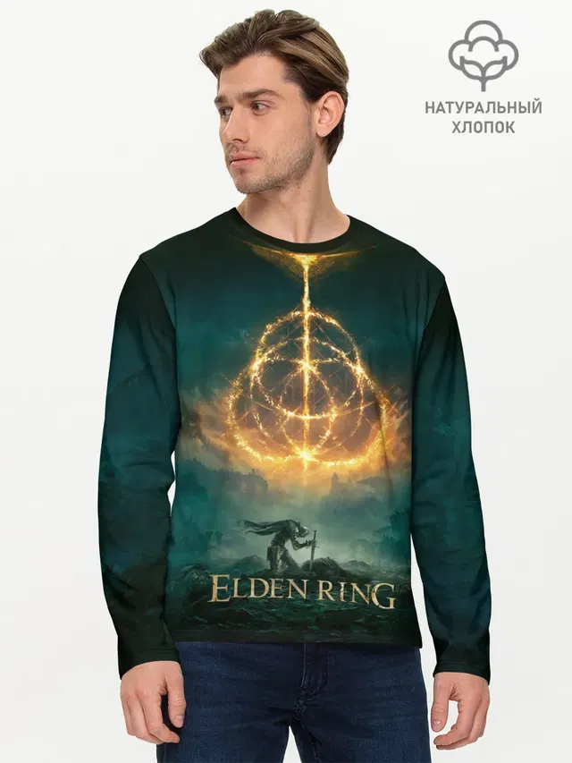 Мужской лонгслив базовый с принтом «Elden Ring — Elden Ring Game Art»