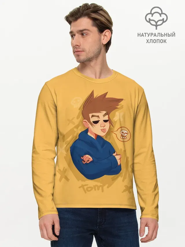 Мужской лонгслив базовый с принтом «Eddsworld — Tom EDDSWORLD»