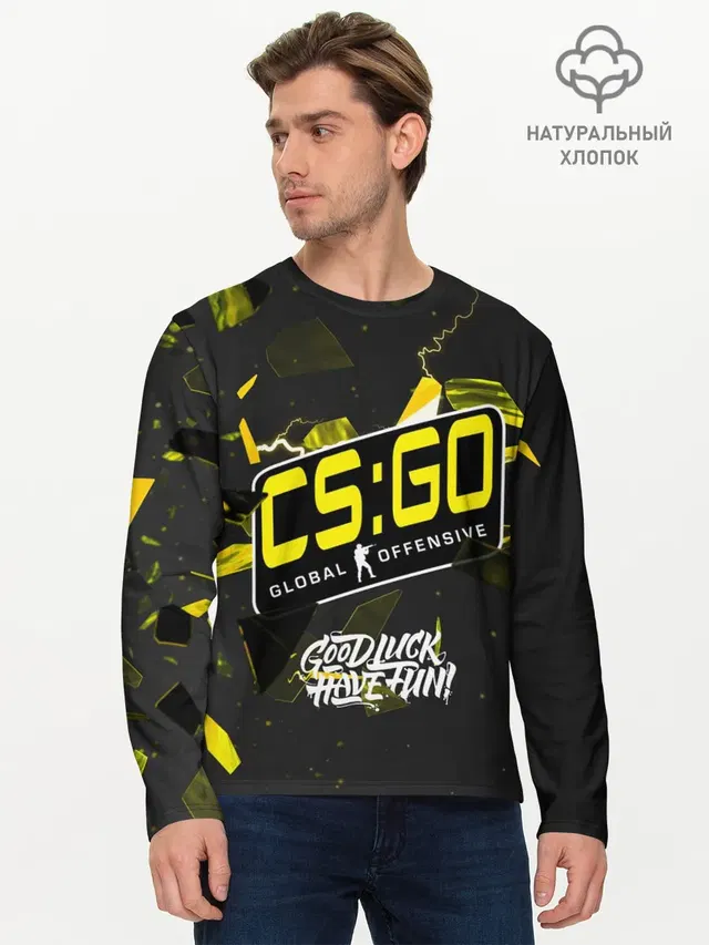 Мужской лонгслив базовый с принтом «Counter-Strike — Новая эра CS:GO»