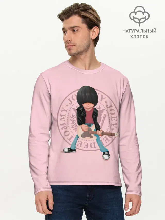 Мужской лонгслив базовый с принтом «Ramones — Joey Ramone»