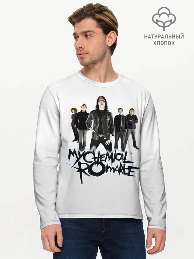 Мужской лонгслив базовый с принтом «My Chemical Romance — Участники группы My Chemical Romance»