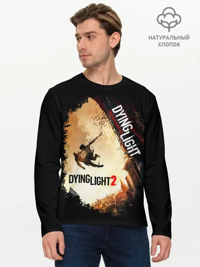 Мужской лонгслив базовый с принтом «Dying Light — DYING LIGHT 2 NEW WORLD»